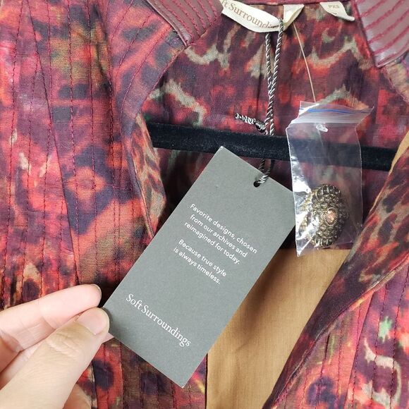 Women's Soft Surroundings Artist abstract Bedouin Duster Maxi Jacket Size PXS - Picture 13 of 16